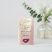 Lash Brow Permanent Makeup QRCode Gold Berry Lips Visitekaartje (Staand voorkant)