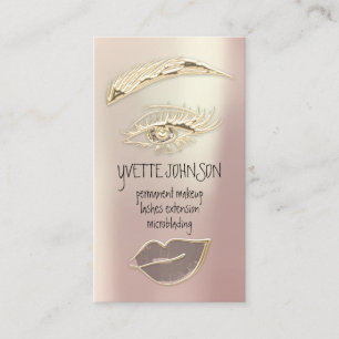 Lash Brow Permanent Makeup QRCode Gold Glitt Lips Visitekaartje