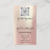 Lash Brow Permanent Makeup QRCode Gold Glitt Lips Visitekaartje (Achterkant)