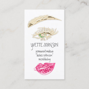 Lash Brow Permanent Makeup QRCode Gold Kiss Green Visitekaartje