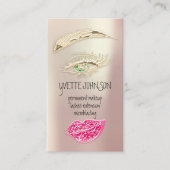 Lash Brow Permanent Makeup QRCode Gold Kiss Roos Visitekaartje (Voorkant)