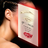 Lash Brow Permanent Makeup QRCode Gold Roos Red Visitekaartje