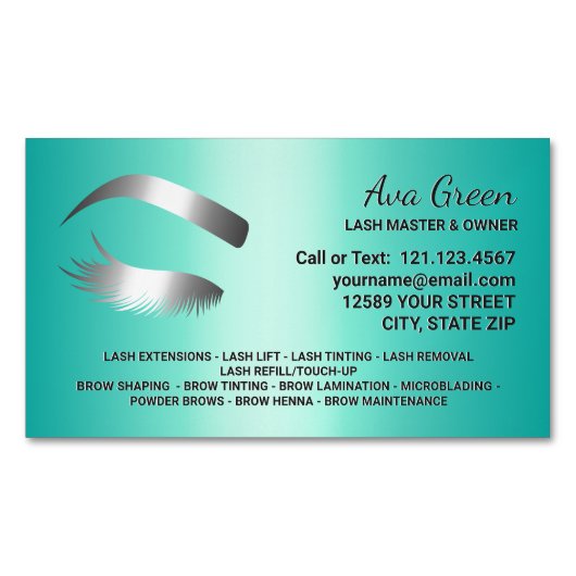 Lash & Brow-technicus Magnetisch Visitekaartje (Voorkant)