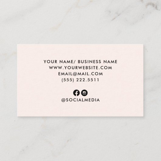 Lash, Brows, Makeup Appointment Kaart Visitekaartje (Achterkant)