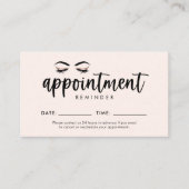 Lash, Brows, Makeup Appointment Kaart Visitekaartje (Voorkant)
