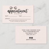 Lash, Brows, Makeup Appointment Kaart Visitekaartje (Voorkant / Achterkant)