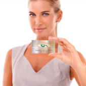 Lash Brows Makeup Logo Blue Eye Qr Code Roos Gold Visitekaartje