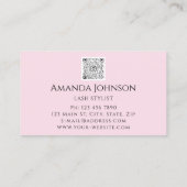 Lash Brows Makeup Logo Blue Eye Qr Code Roze Gold Visitekaartje (Achterkant)