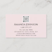 Lash Brows Makeup Logo Blue Eye QrCode Roze Gold Visitekaartje (Achterkant)