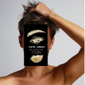 Lash Brows Permanent Makeup Logo QRCode Black Gold Visitekaartje