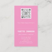 Lash Brows Permanent Makeup Logo QRCode Pink Lips Visitekaartje (Achterkant)