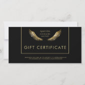 Lash Cadeaubon Wit Gouden Vleugels Zwart Bedankkaart (Voorkant)