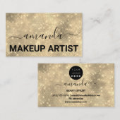 Lash Care Make-up Logo Abstracte gouden vonk Visitekaartje (Voorkant / Achterkant)