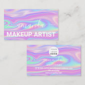 Lash Care Makeup Logo gekleurd holografisch Visitekaartje (Voorkant / Achterkant)