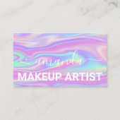 Lash Care Makeup Logo gekleurd holografisch Visitekaartje (Voorkant)