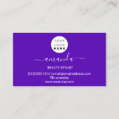 Lash Care Makeup Logo Gold Confetti Paars Visitekaartje (Achterkant)