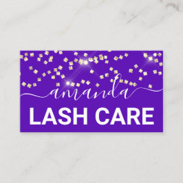 Lash Care Makeup Logo Gold Confetti Paars Visitekaartje