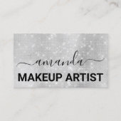 Lash Care Makeup Logo Hairdresser Grey Silver Visitekaartje (Voorkant)