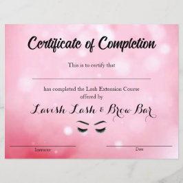 Lash-certificaat van voltooiing