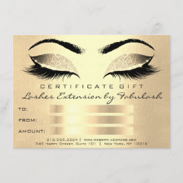 Lash Champaign Gold Makeup Artist Certificate Gift