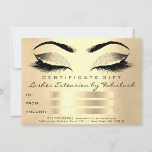 Lash Champaign Gold Makeup Artist Certificate Gift