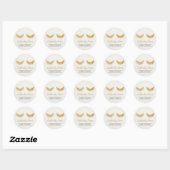 Lash Cleaner Gold Eyelash Extensions Elegant Linen Ronde Sticker (Vel)
