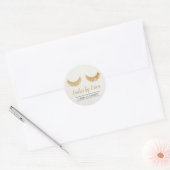 Lash Cleaner Gold Eyelash Extensions Elegant Linen Ronde Sticker (Envelop)