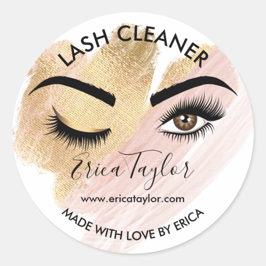 Lash Cleaner Make-up Ogen Schoonheidssalon Classic Ronde Sticker (Voorkant)
