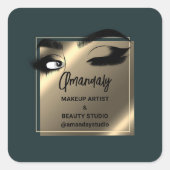 Lash Cleaner Makeup Beauty Shop Dankland Woodland Vierkante Sticker (Voorkant)