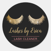 Lash Cleaner Modern Faux Gold Eyelash Extensions Ronde Sticker (Voorkant)