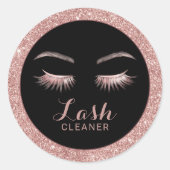 Lash Cleaner Modern Roos Gold Glitter Ronde Sticker (Voorkant)