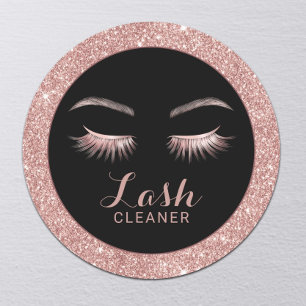 Lash Cleaner Modern Roos Gold Glitter Ronde Sticker