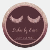 Lash Cleaner Roos Gold Ombre Eyelash Extensions Ronde Sticker (Voorkant)
