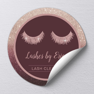 Lash Cleaner Roos Gold Ombre Eyelash Extensions Ronde Sticker
