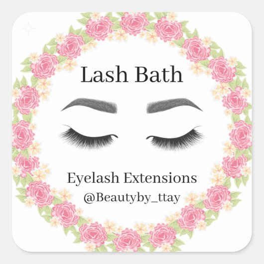 Lash Cleanser Vierkante Sticker (Voorkant)