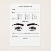 Lash client record eyelash extensies modern wit visitekaartje (Voorkant)