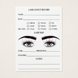 Lash client record eyelash extensies modern wit visitekaartje