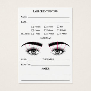 Lash client record eyelash extensies modern wit visitekaartje