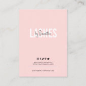 Lash Client Record Feminine Blush Pink Modern Visitekaartje (Achterkant)