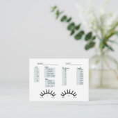 Lash Client Record Kaart Visitekaartje (Staand voorkant)