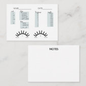 Lash Client Record Kaart Visitekaartje (Voorkant / Achterkant)