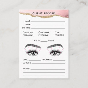 Lash Client Record toevoegen Logo Blush roze gegol Visitekaartje