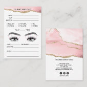 Lash Client Record toevoegen Logo Blush roze gegol Visitekaartje (Voorkant / Achterkant)