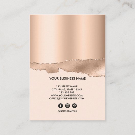 Lash Client Record toevoegen Logo Gold Tear Busine Visitekaartje (Achterkant)