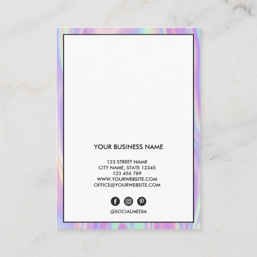 Lash Client Record toevoegen Logo Holograaf Busine Visitekaartje (Achterkant)