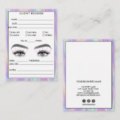 Lash Client Record toevoegen Logo Holograaf Busine Visitekaartje (Voorkant / Achterkant)