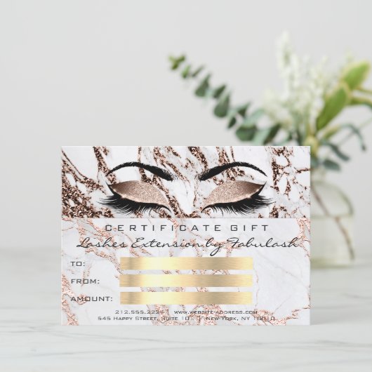 Lash Copper Marble Makeup Artist Certificate Gift (Staand voorkant)