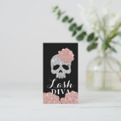 Lash Diva Glitter Beauty Skull Eyelash Extensions Visitekaartje (Staand voorkant)