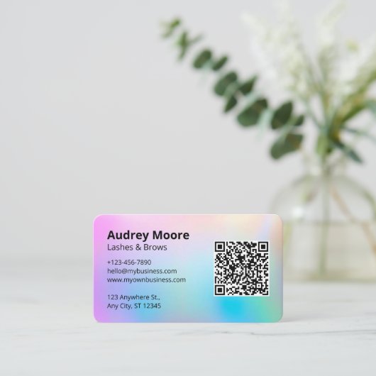 Lash en Brows Tech Modern Minimalist Visitekaartje (Staand voorkant)