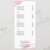 Lash extensie Minimalist Lash Services prijslijst Menu (Achterkant)
